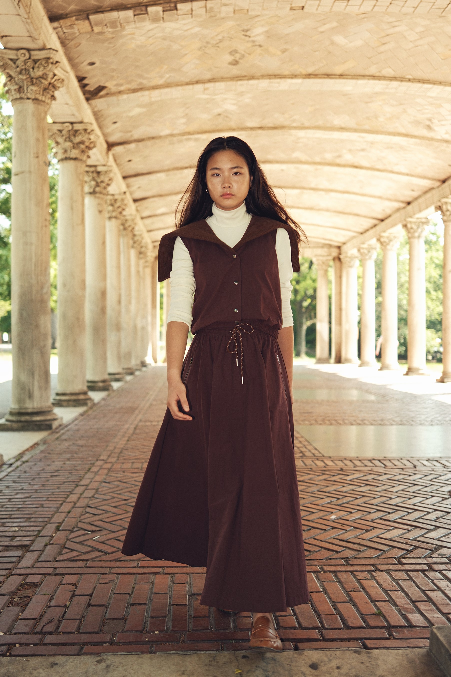 Mila Midi Skirt - Merlot