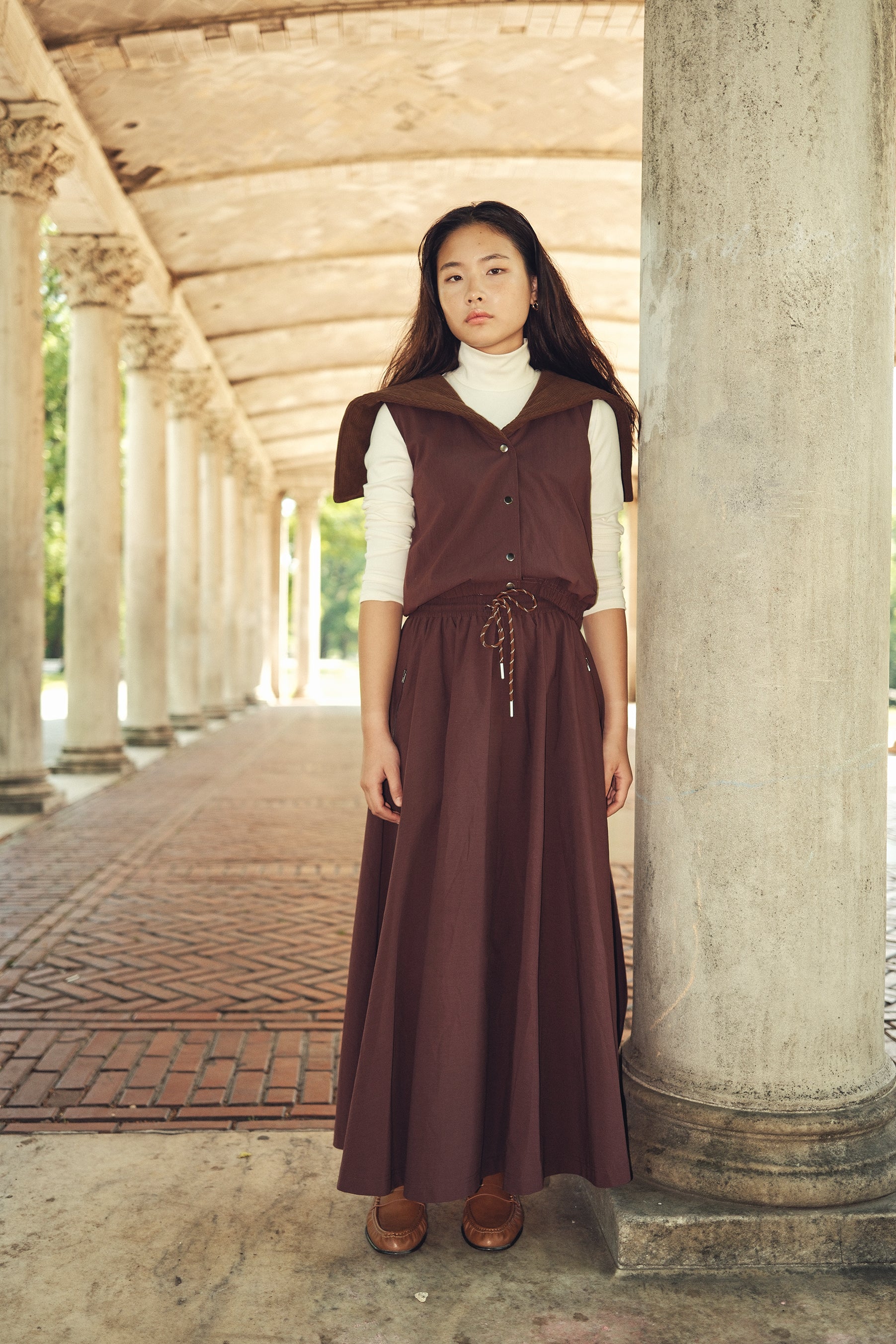 Mila Midi Skirt - Merlot
