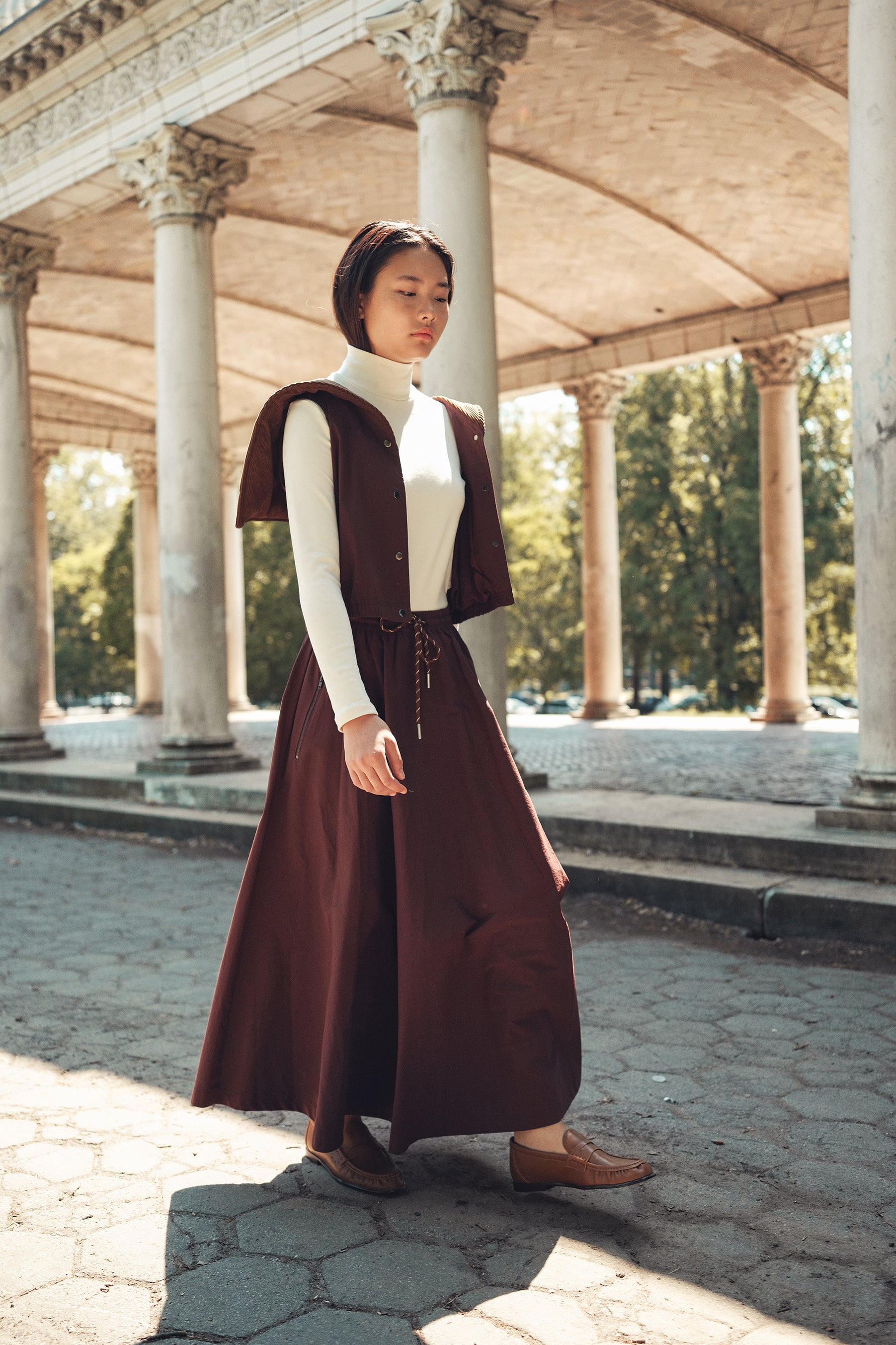 Mila Midi Skirt - Merlot