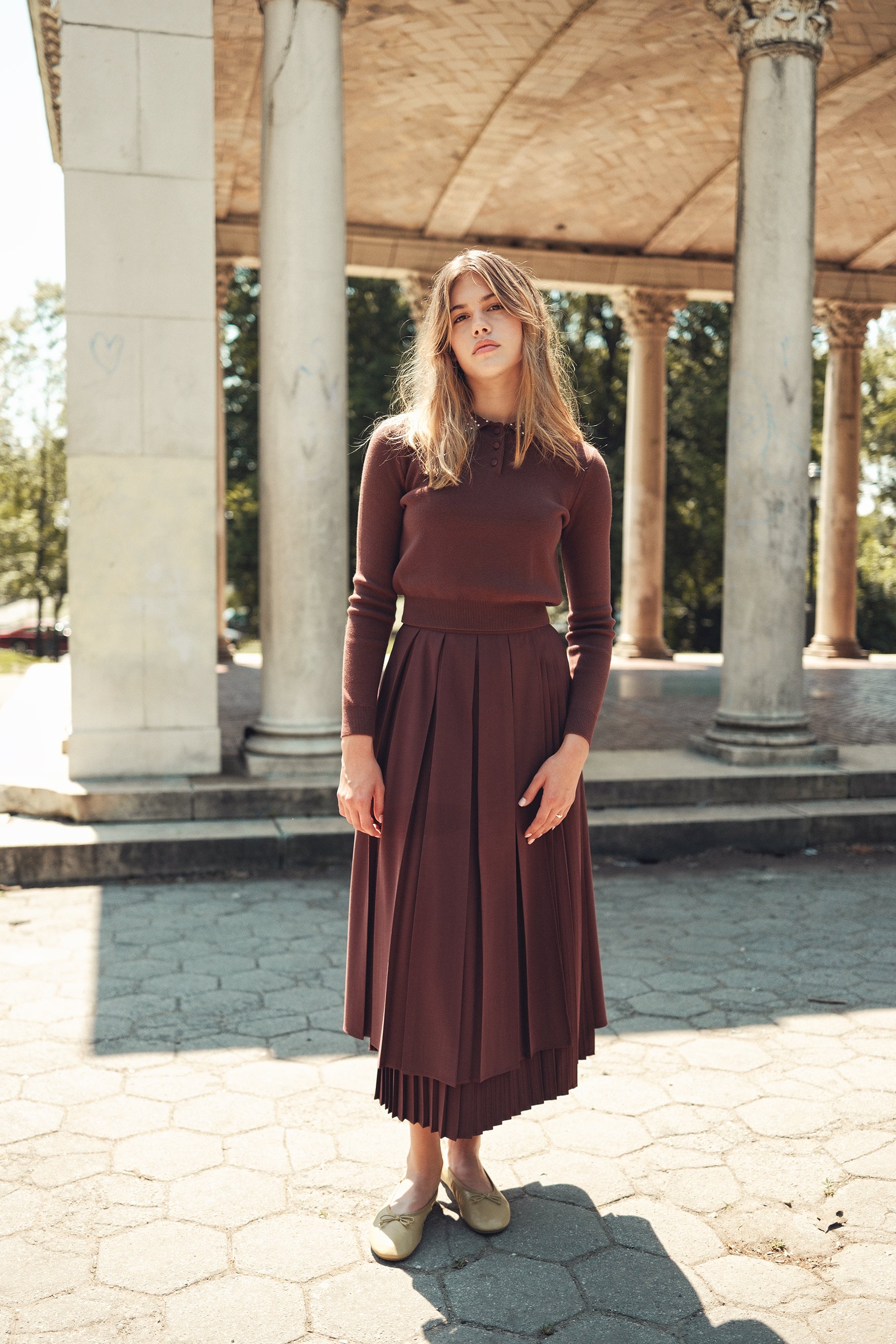 Kelsey Midi Skirt - Brown