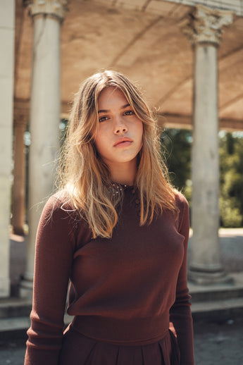 Kelsey Collared Sweater - Brown