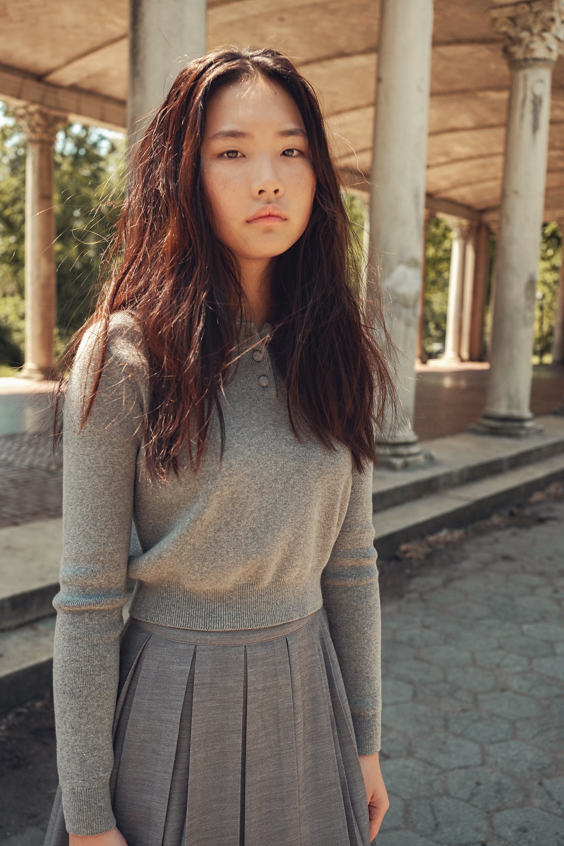 Kelsey Collared Sweater - Grey