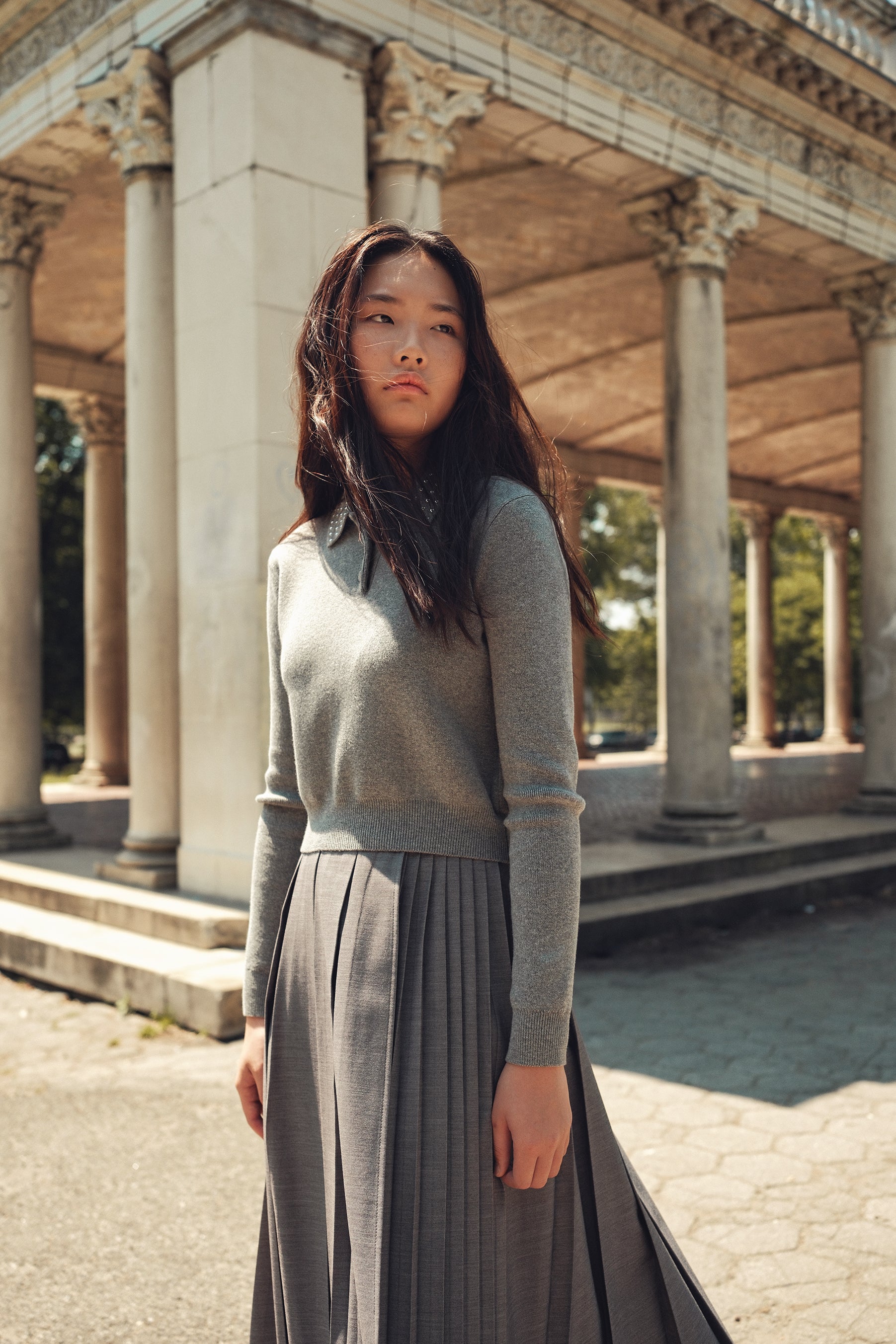 Kelsey Collared Sweater - Grey