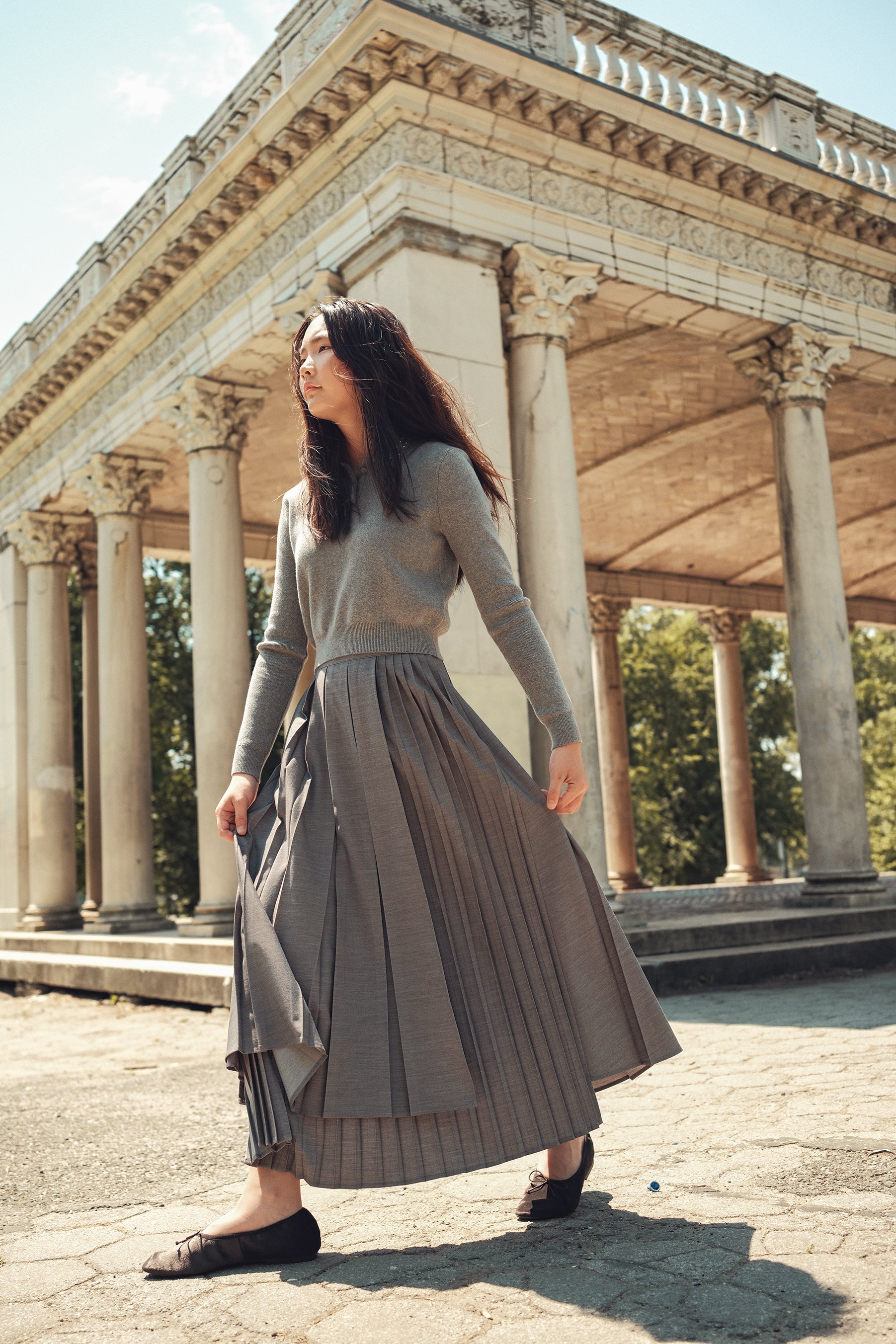 Kelsey Midi Skirt - Grey