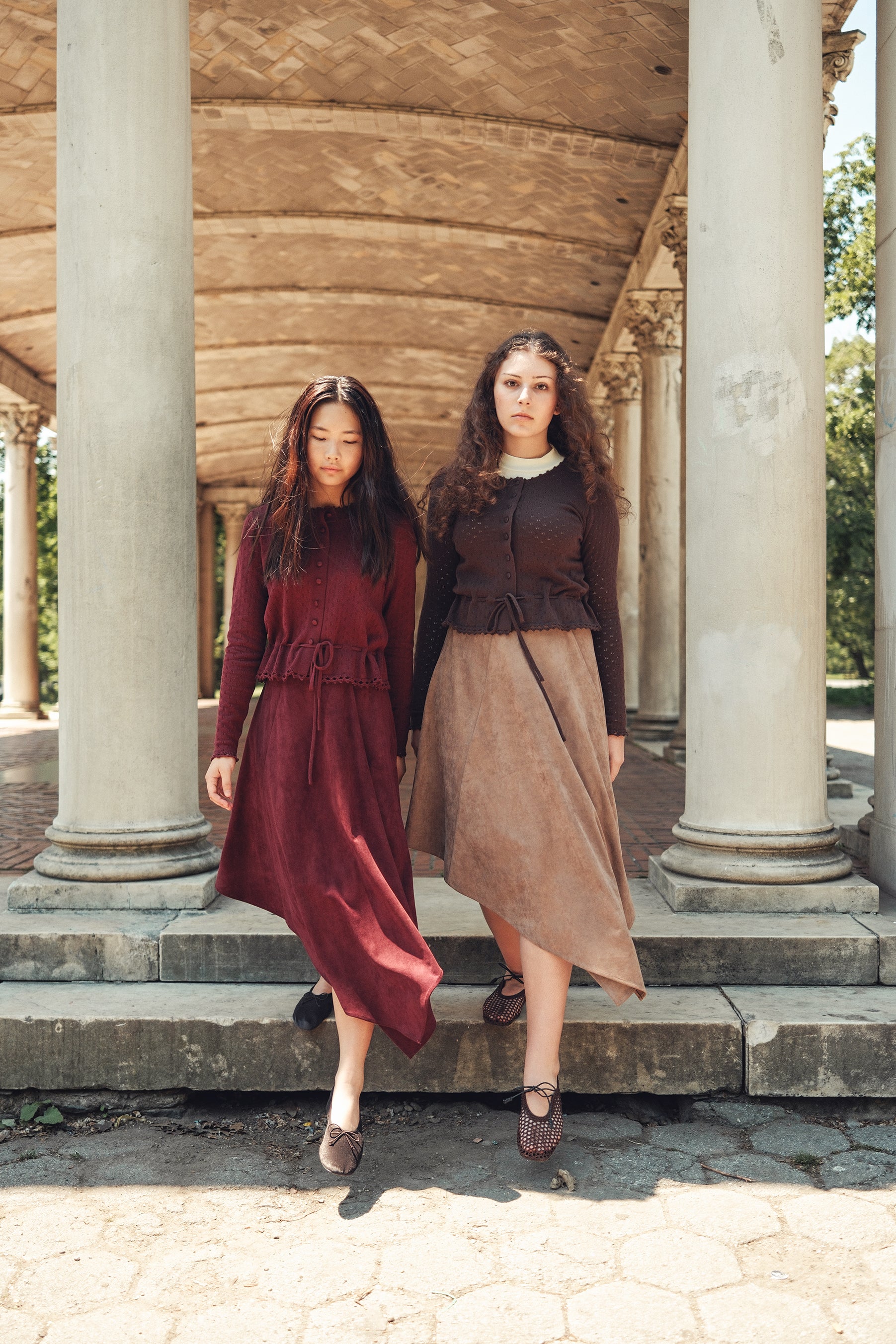 Claudia Wrap Midi Skirt - Taupe