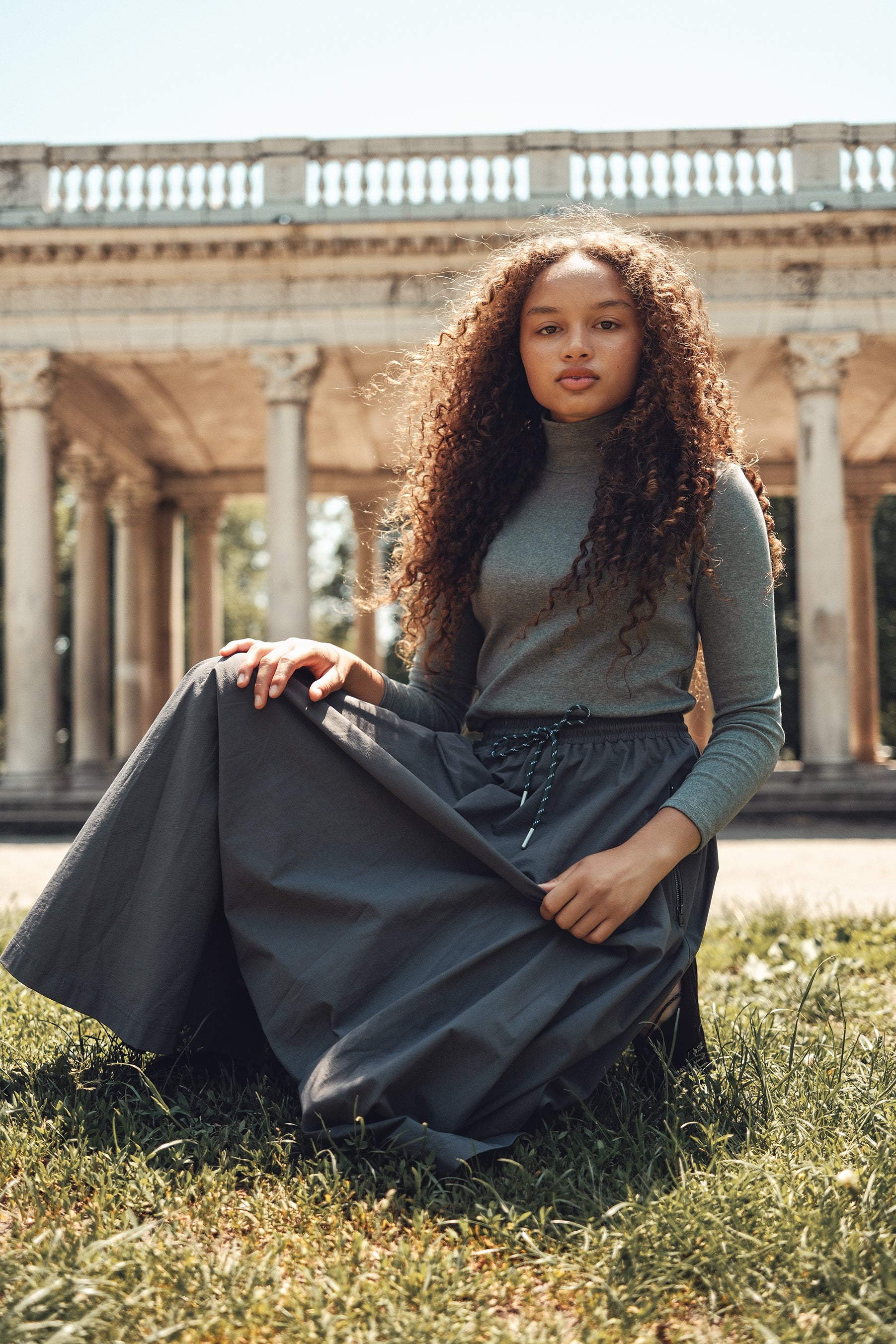 Mila Midi Skirt - Grey