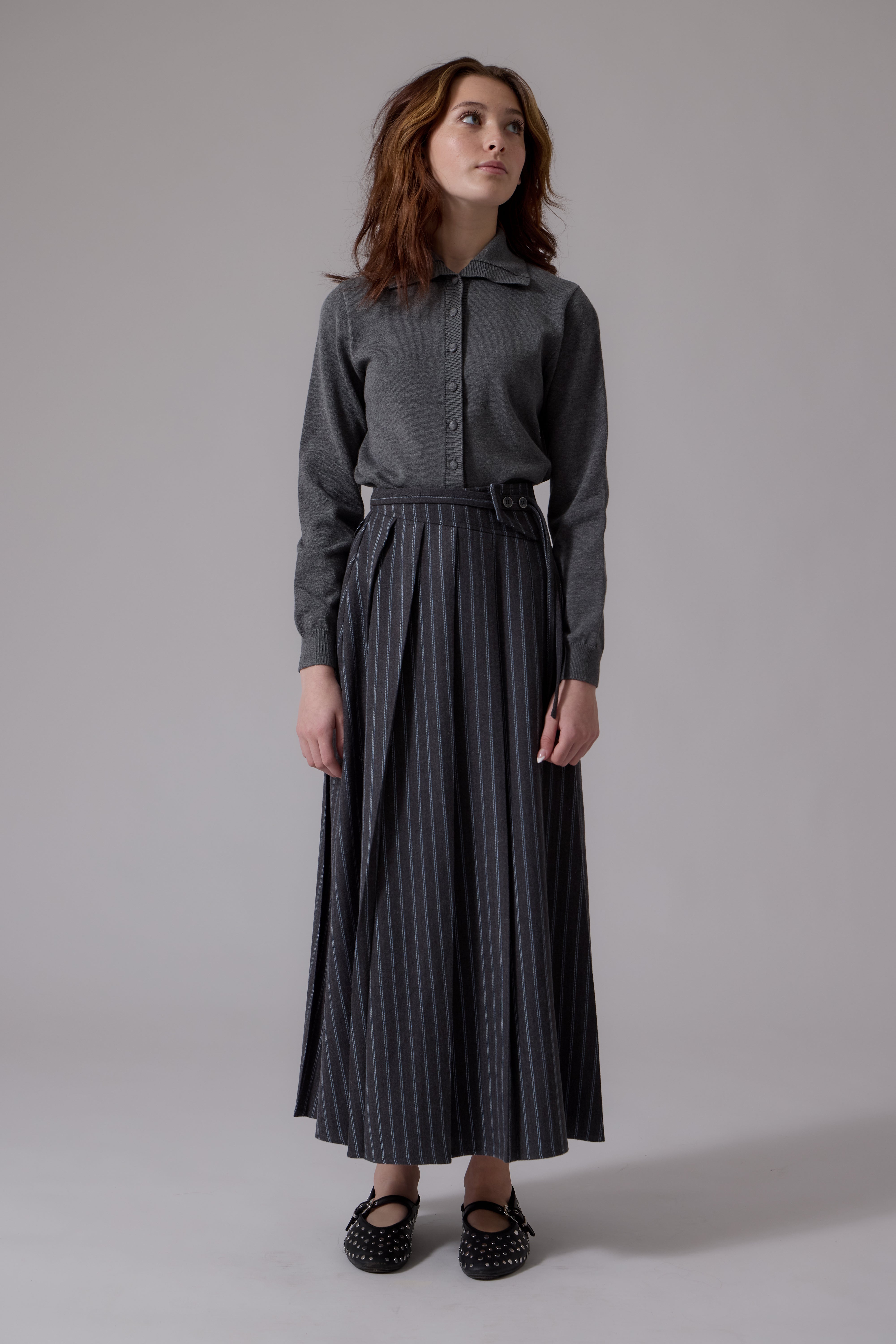 Lyla Midi Skirt - Grey