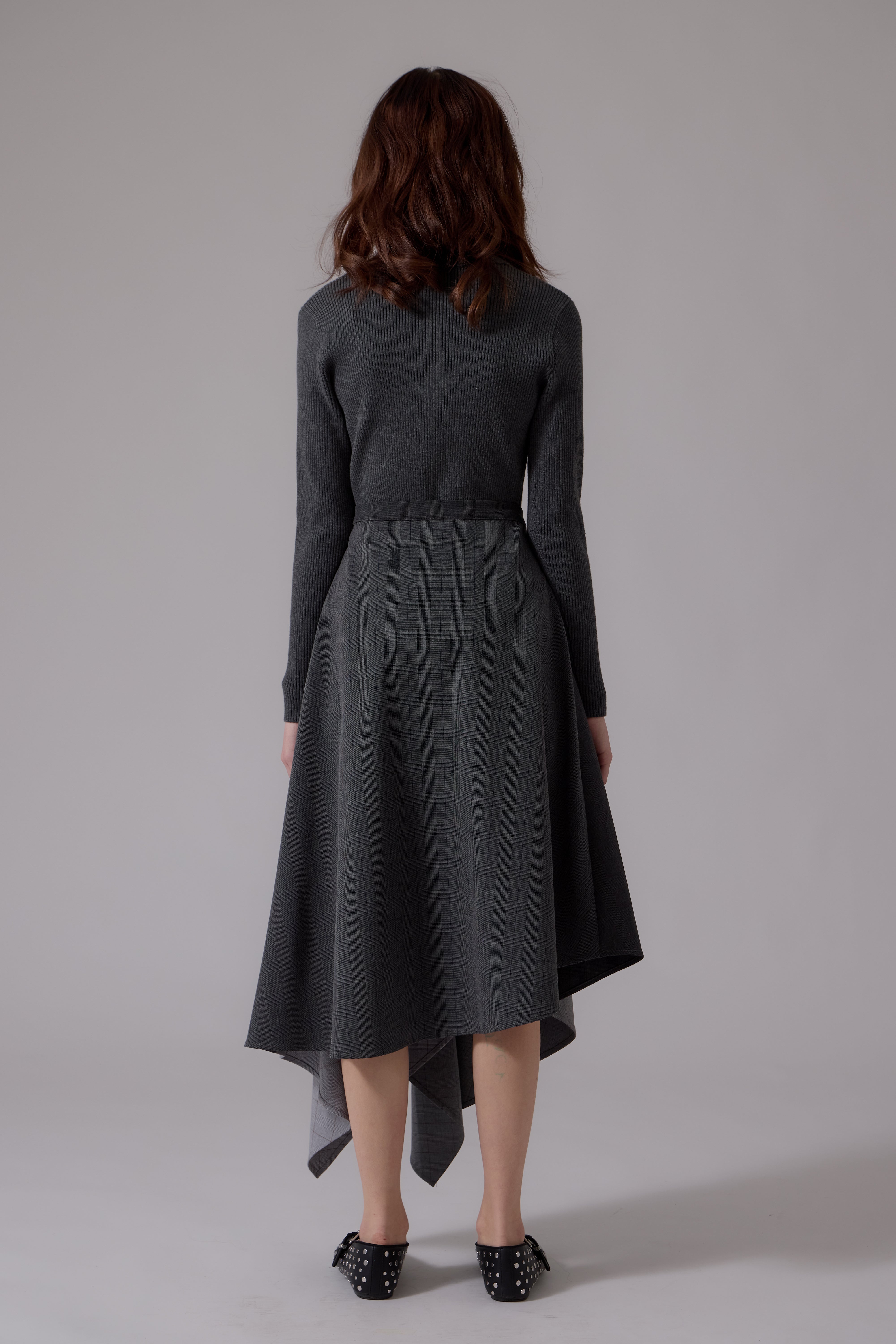 Claudia Wrap Midi Skirt - Grey
