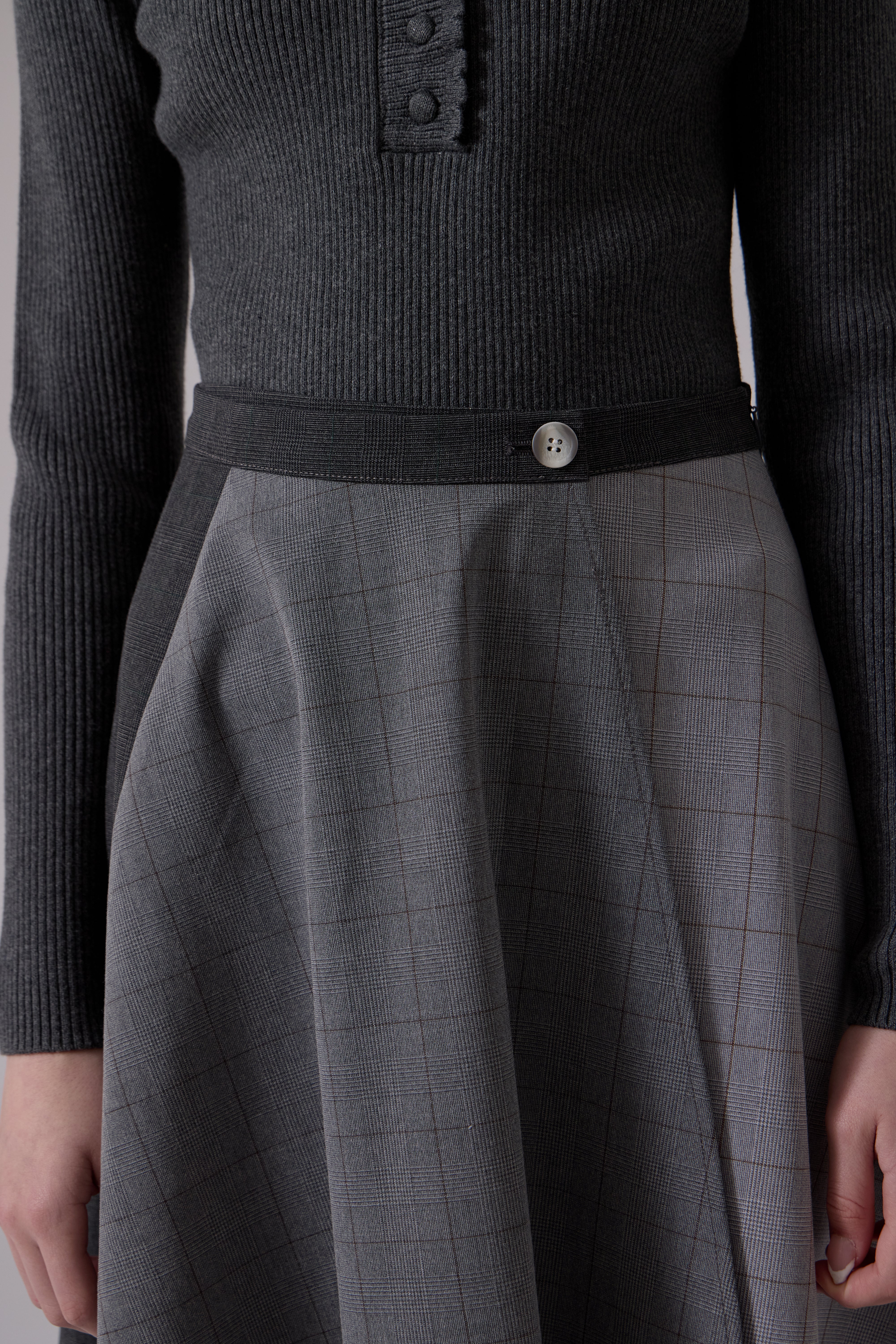 Claudia Wrap Midi Skirt - Grey