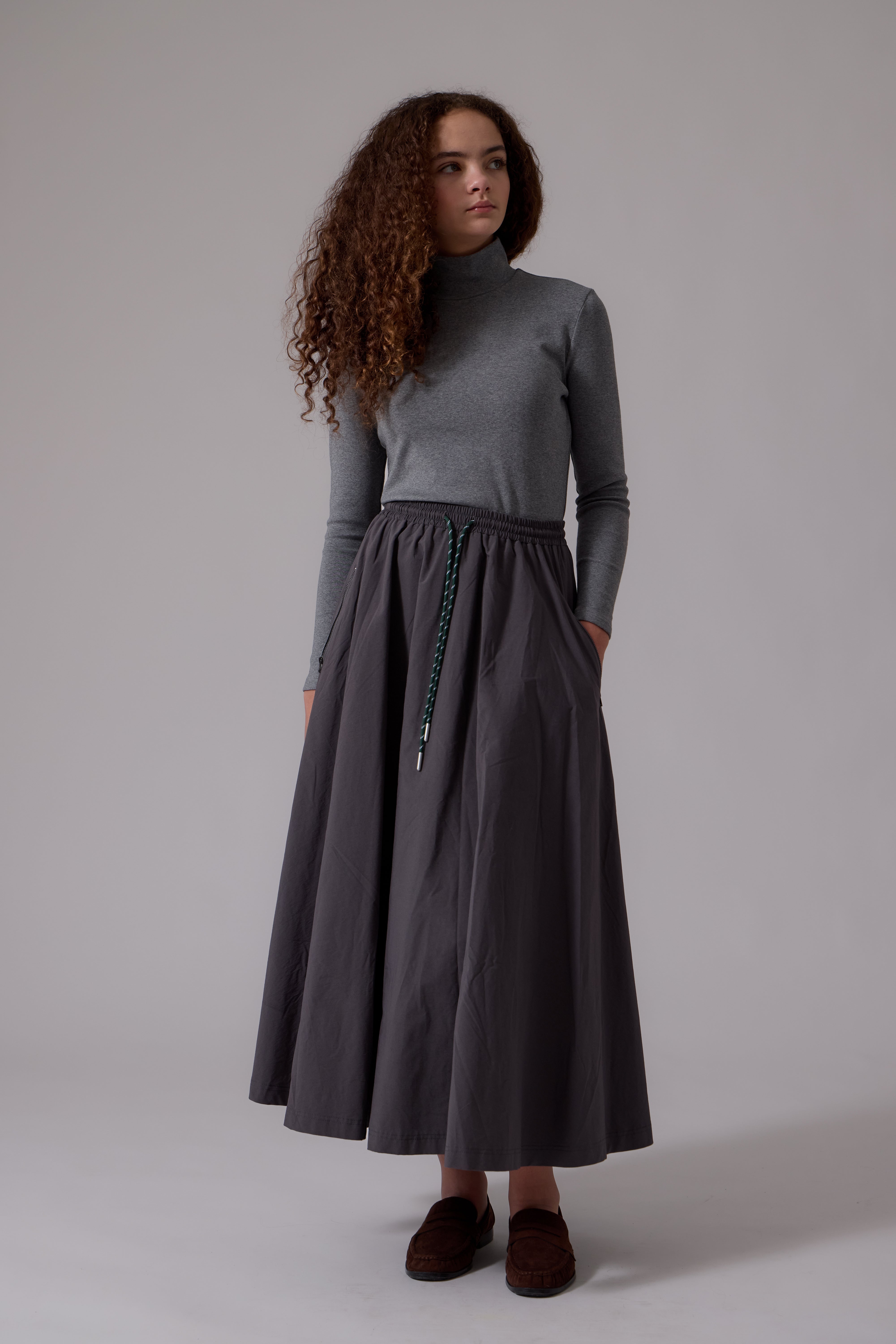 Mila Midi Skirt - Grey