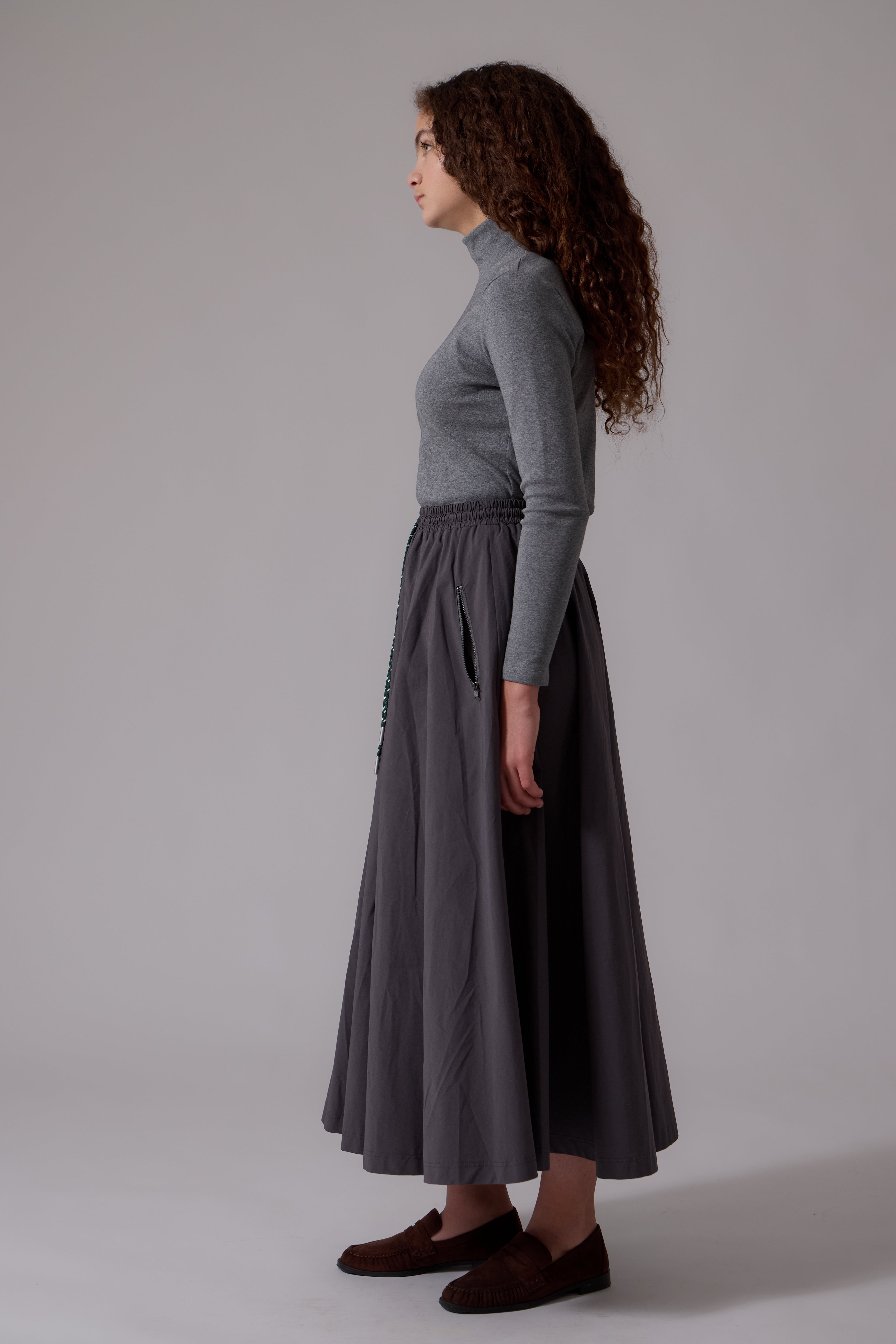 Mila Midi Skirt - Grey