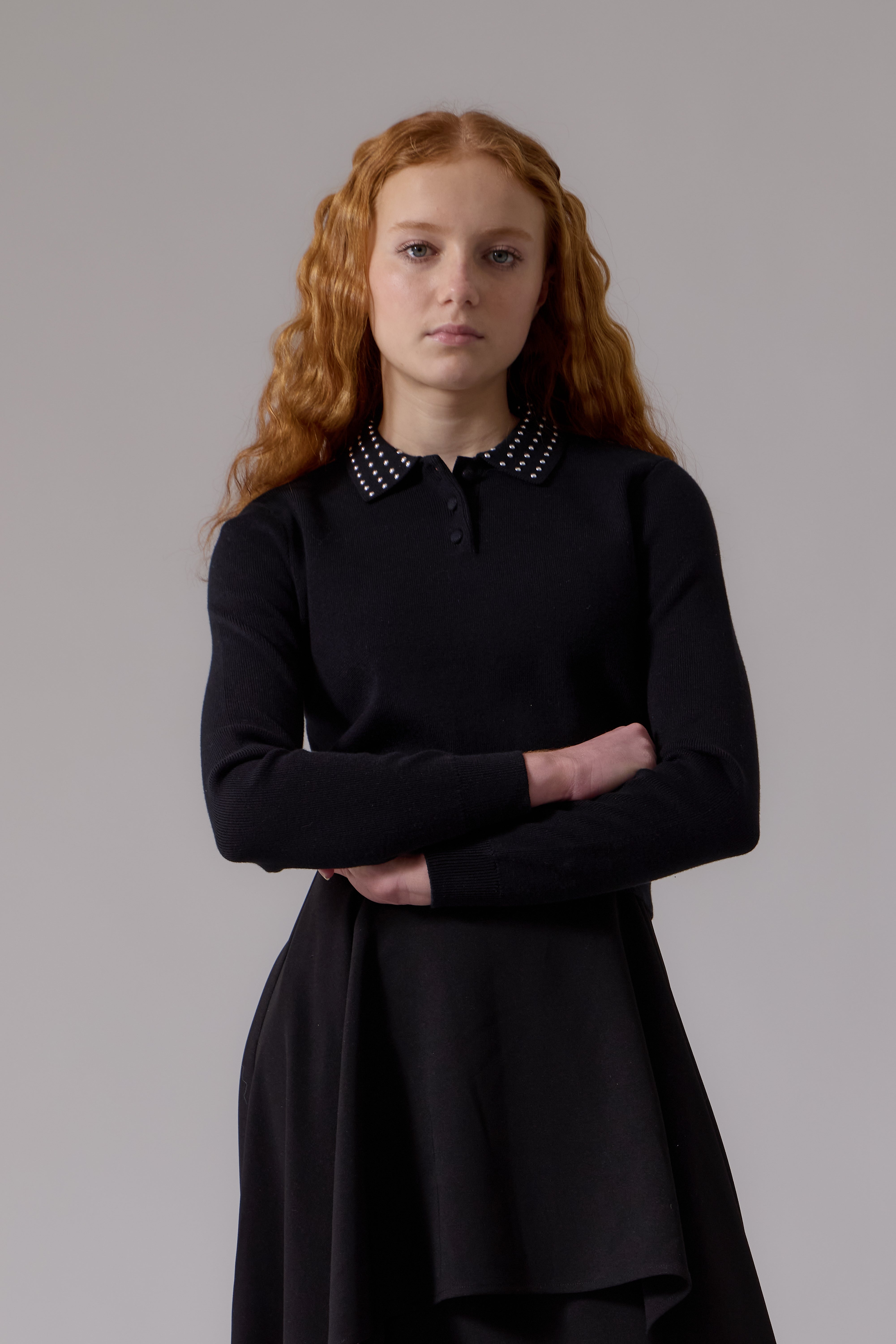 Kelsey Collared Sweater - Black