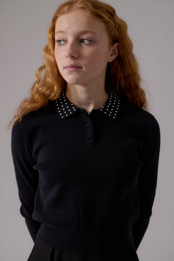 Kelsey Collared Sweater - Black