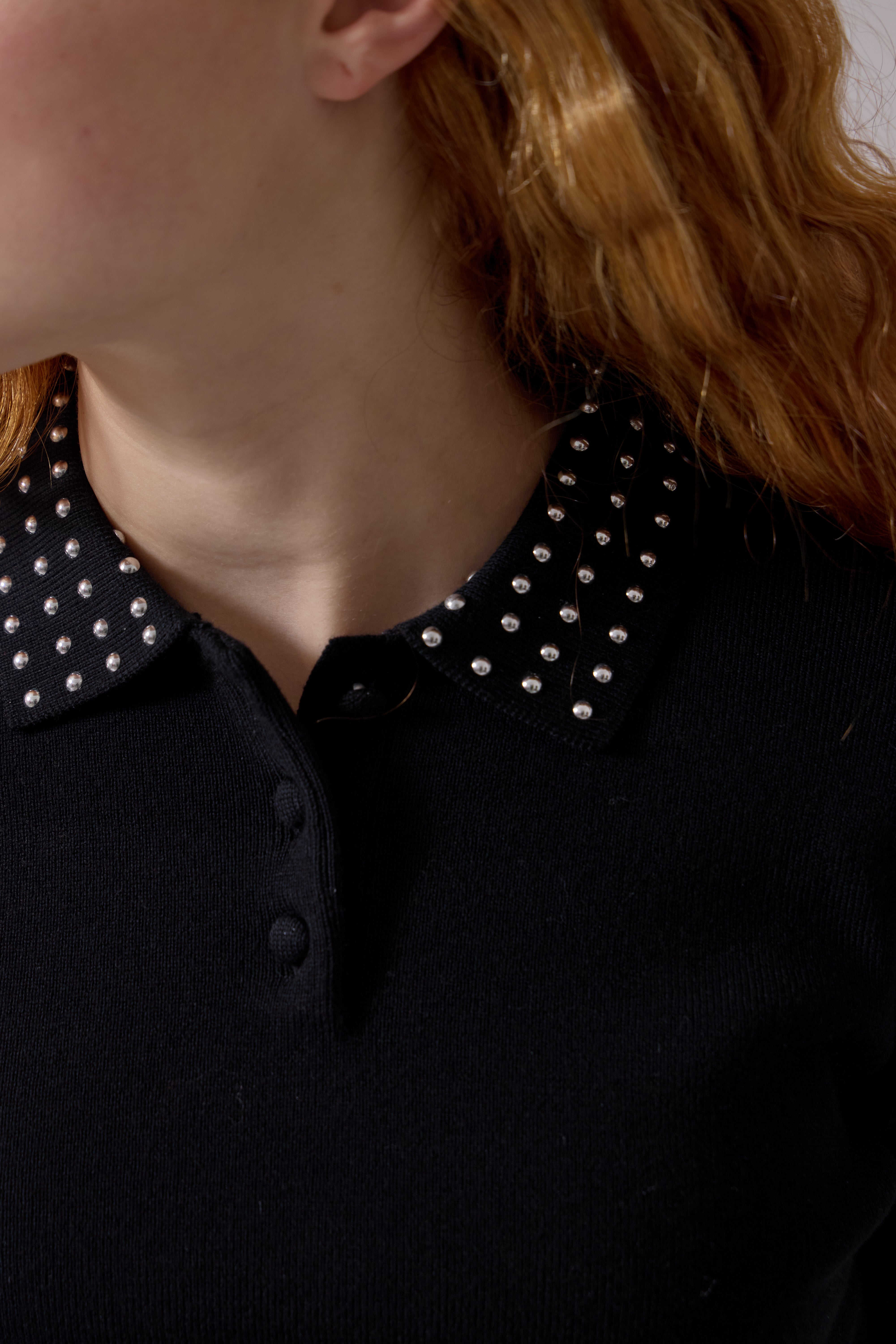 Kelsey Collared Sweater - Black