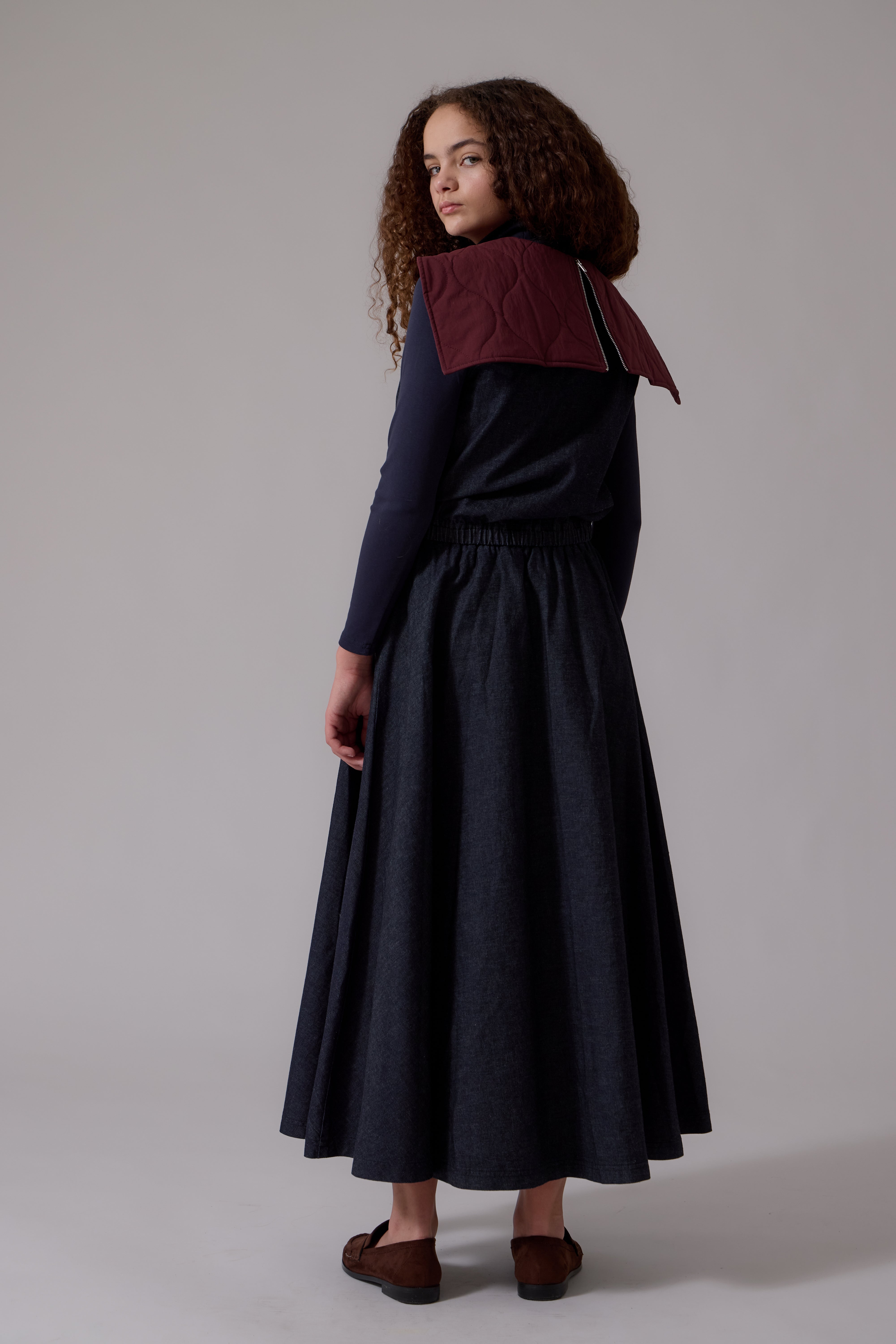 Mila Midi Skirt - Navy