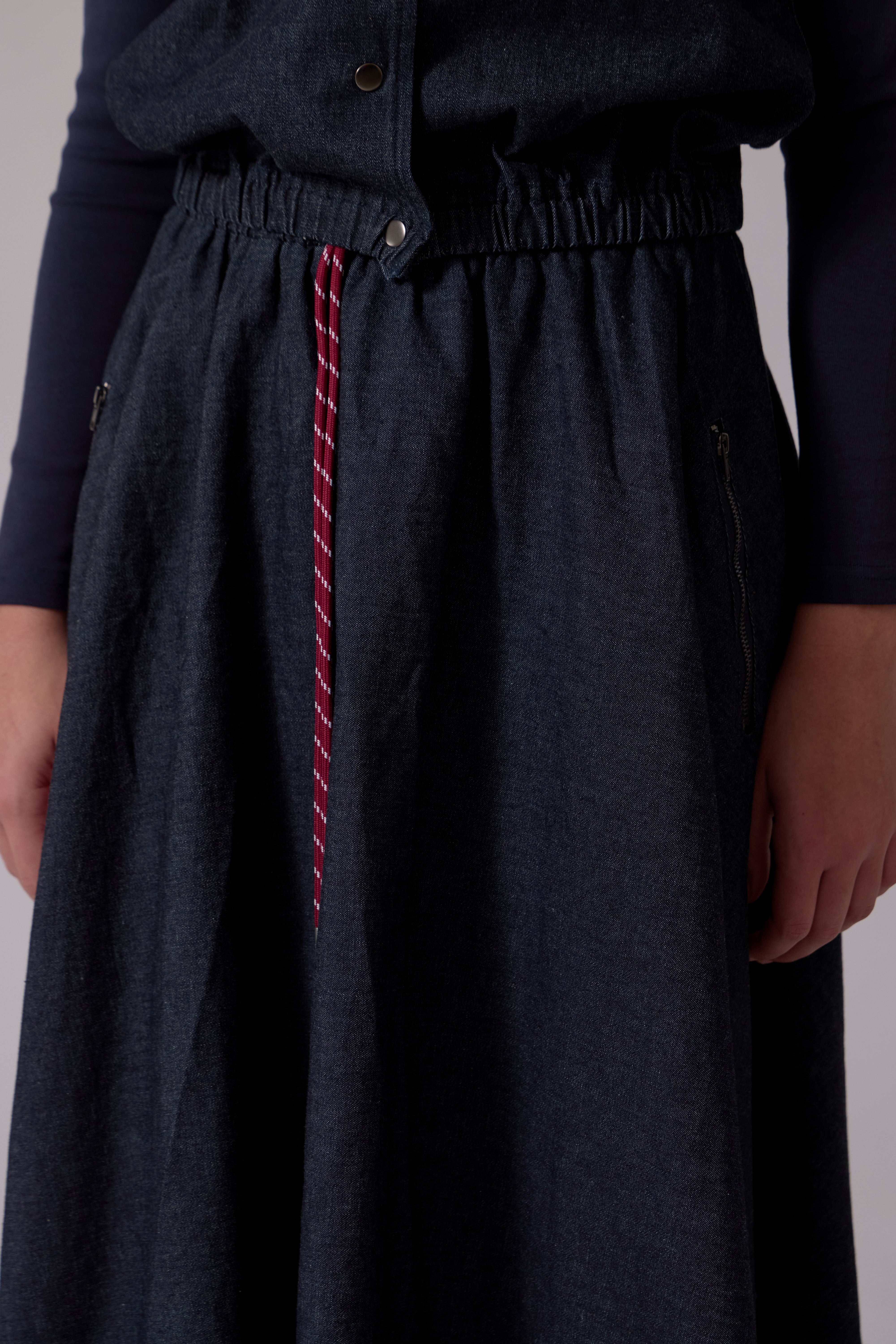 Mila Midi Skirt - Navy
