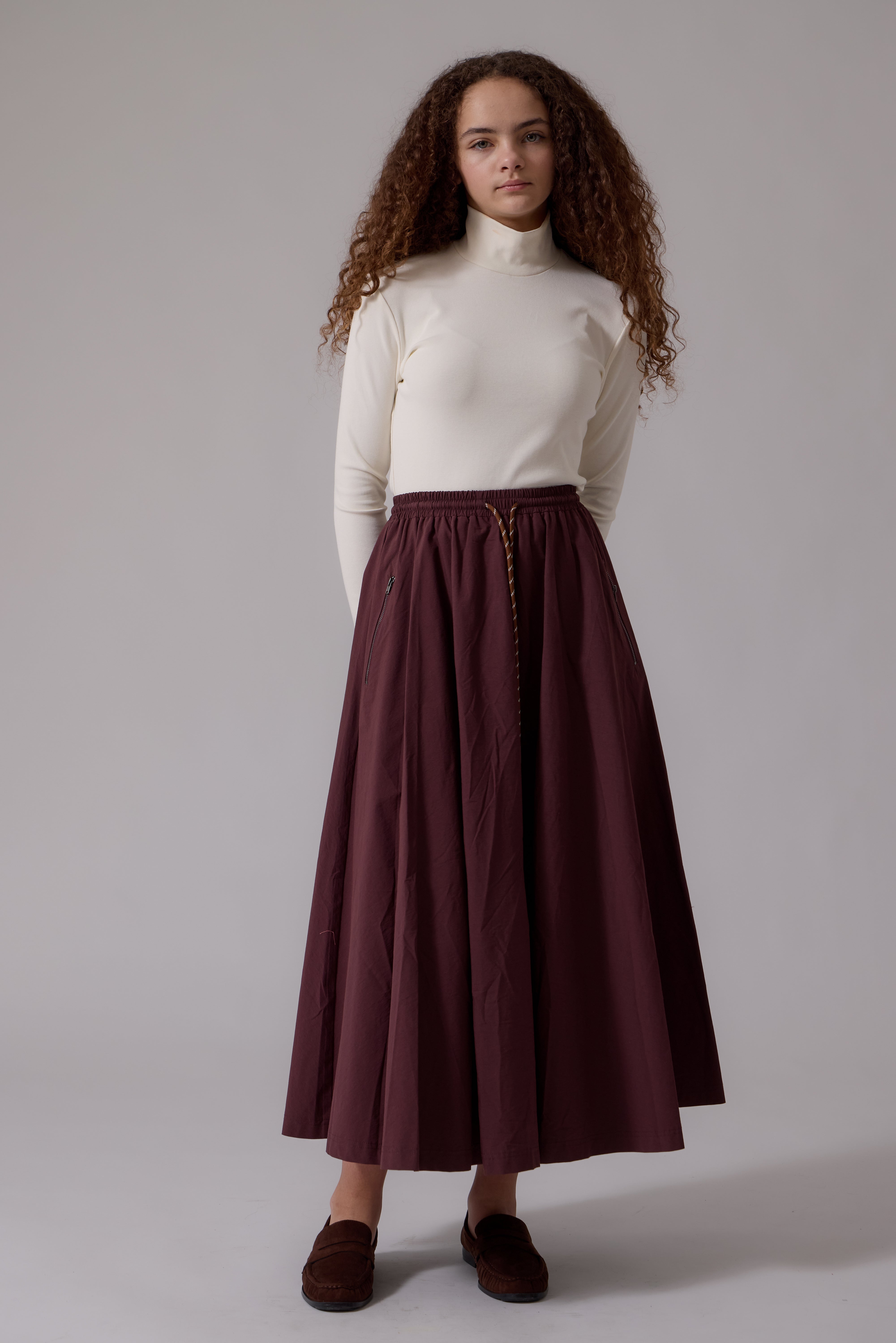 Mila Midi Skirt - Merlot