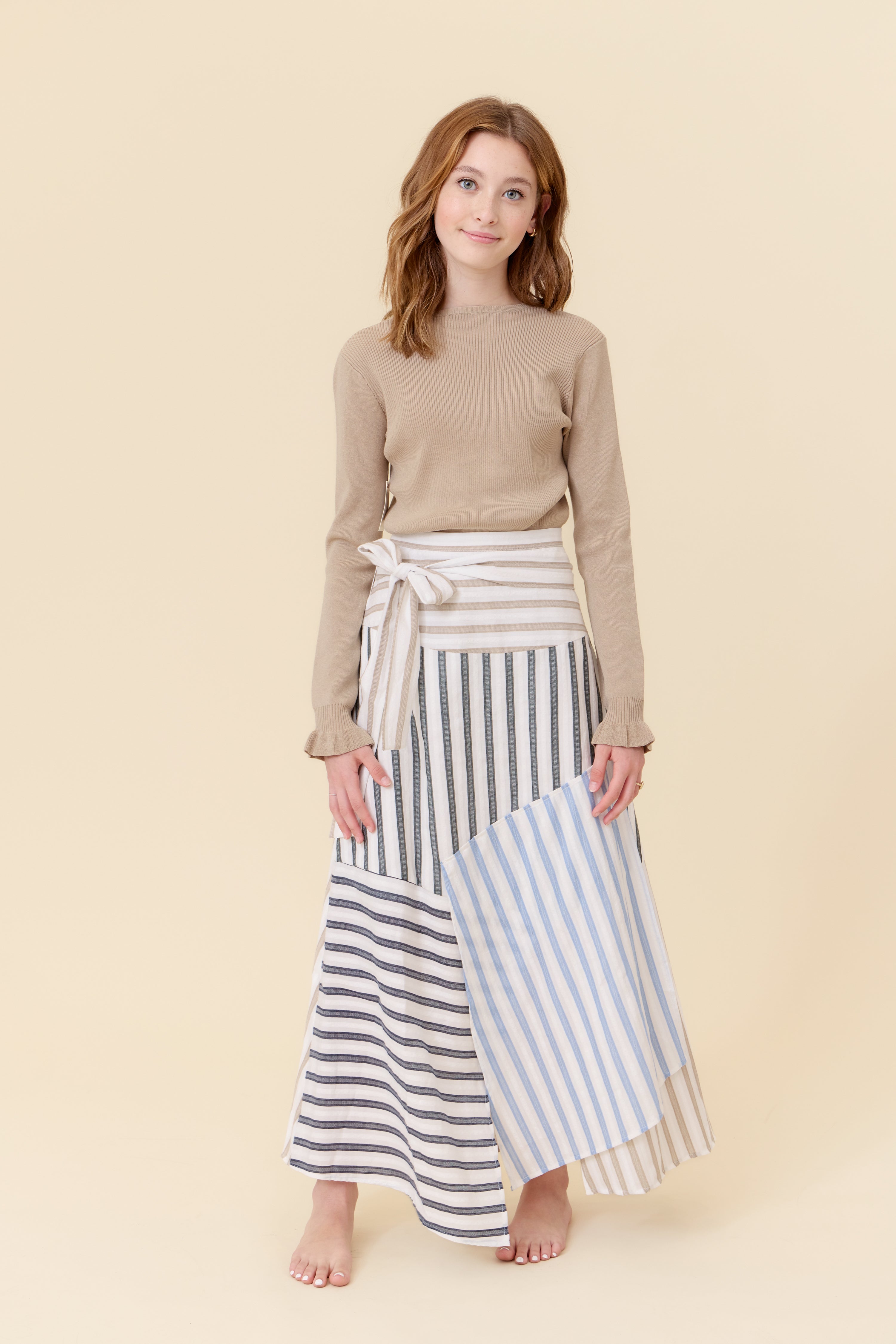 Thin Rib Knit Sweater - Natural