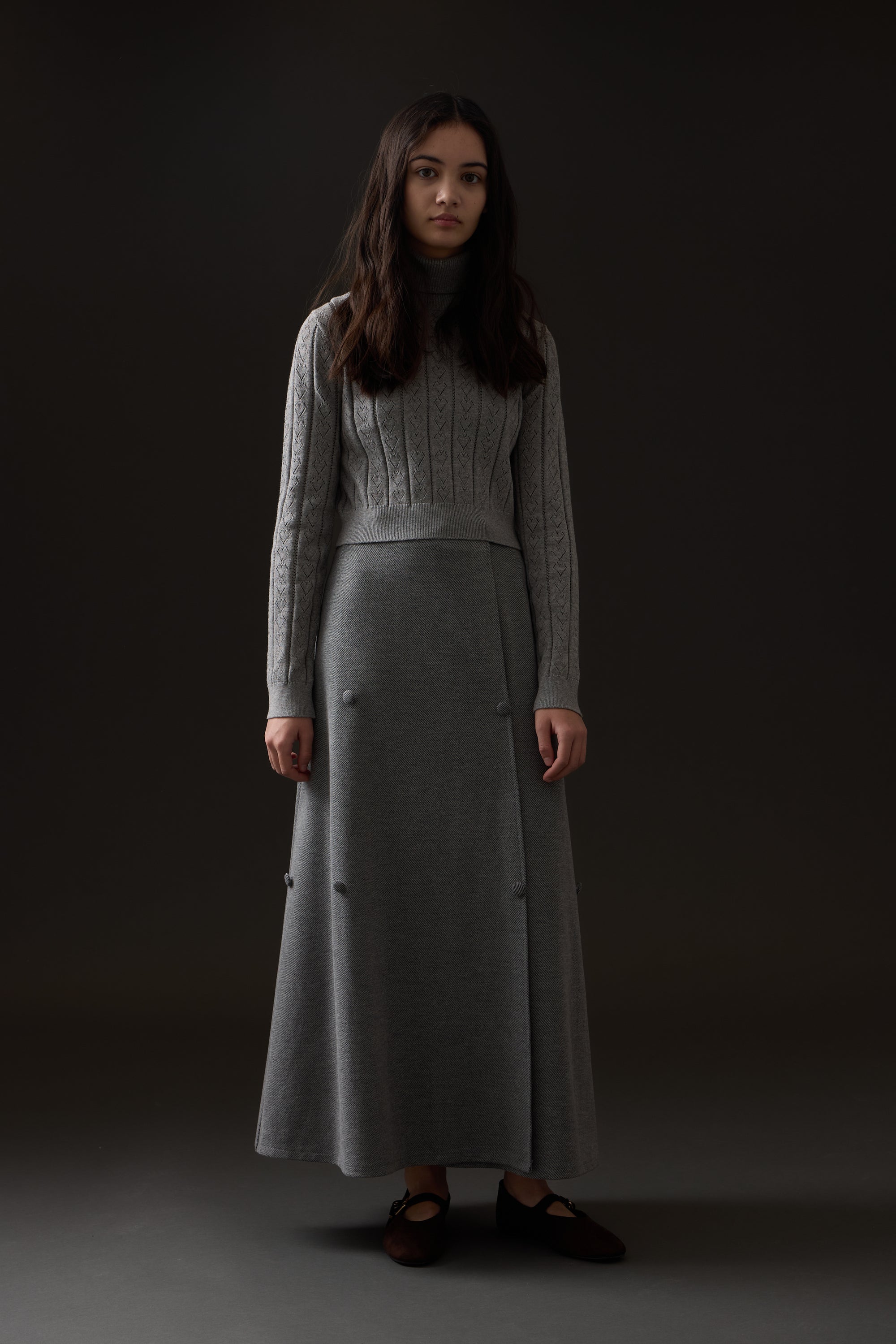 Becky Midi Skirt - Grey