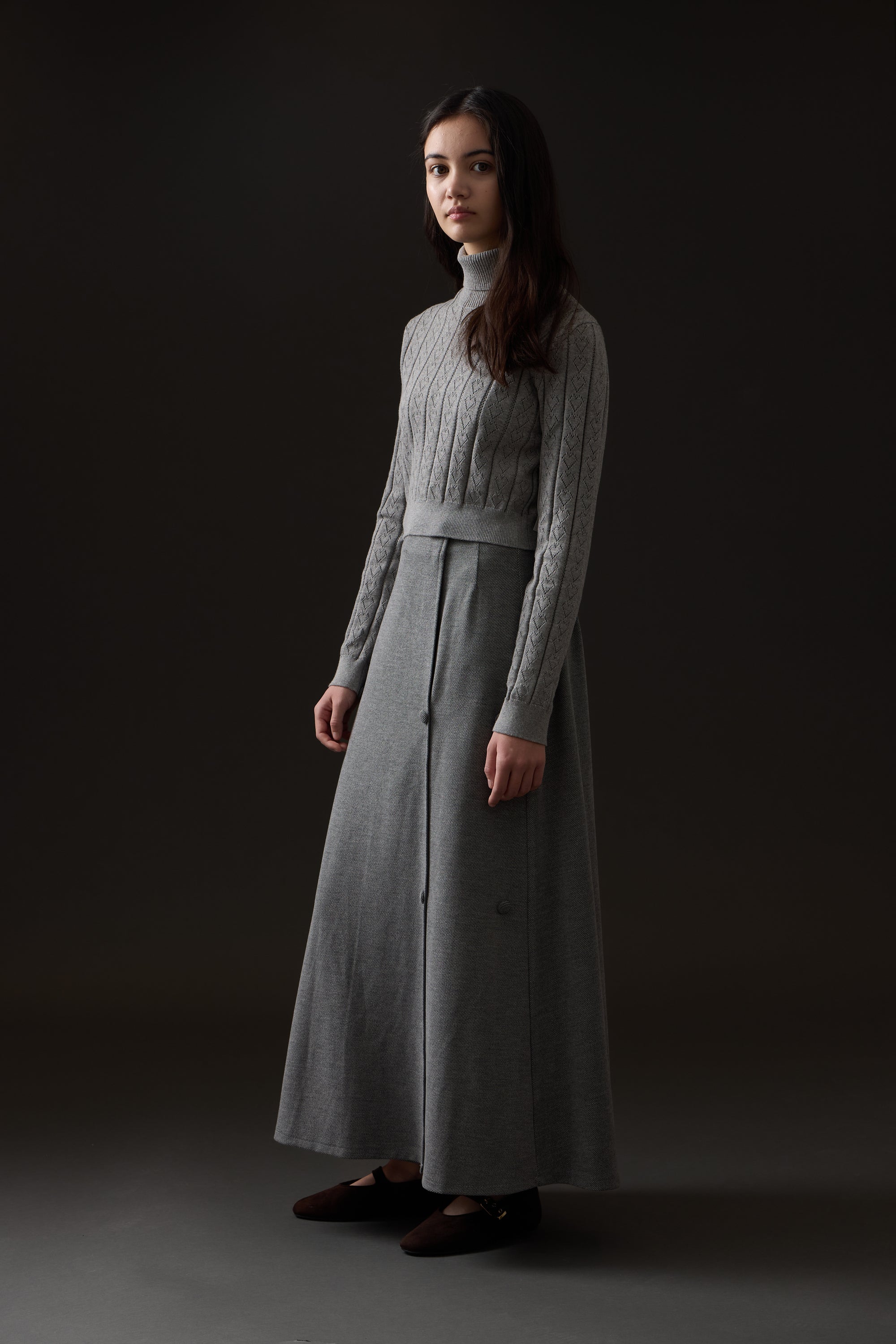 Becky Midi Skirt - Grey