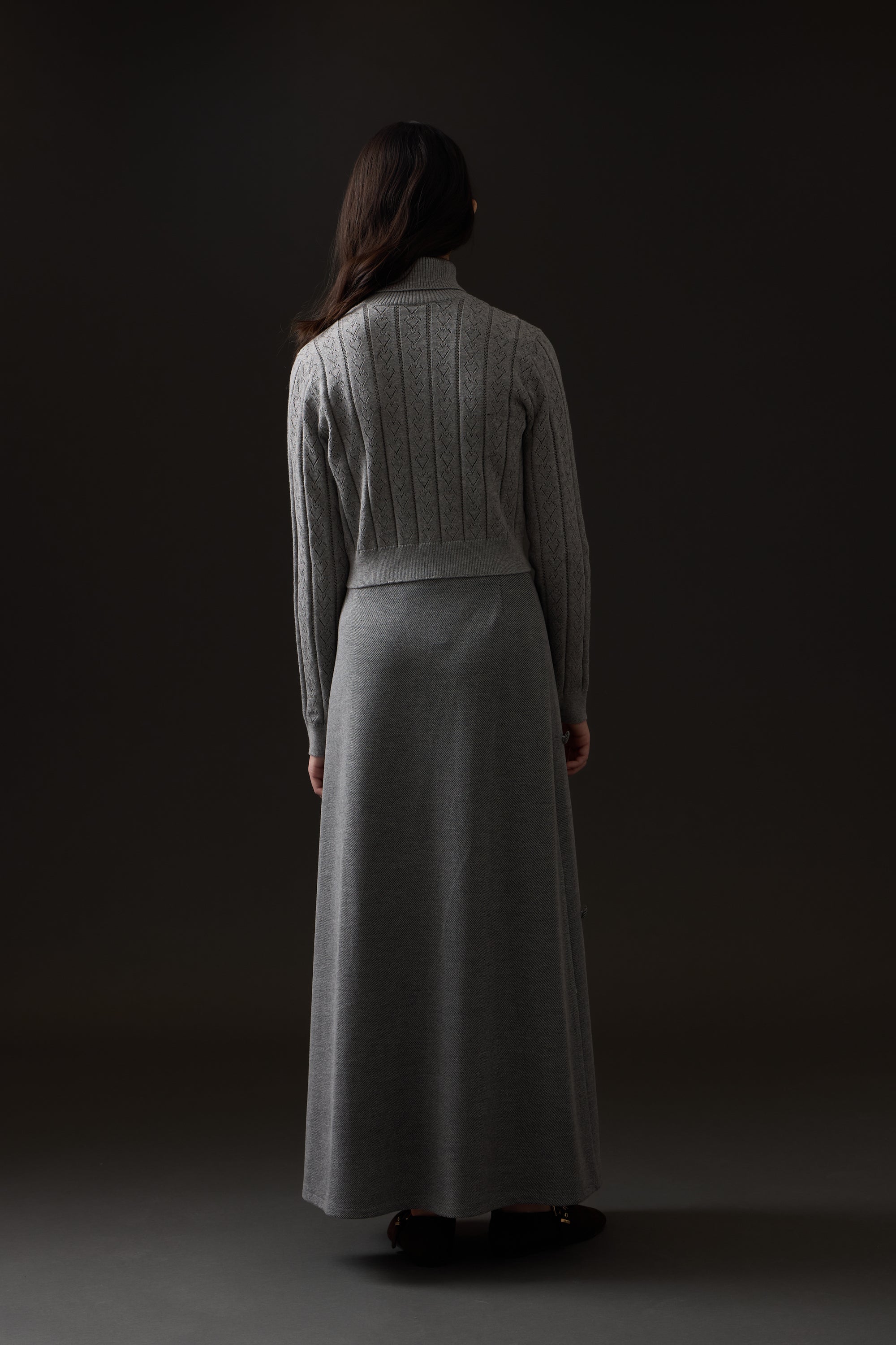 Becky Midi Skirt - Grey