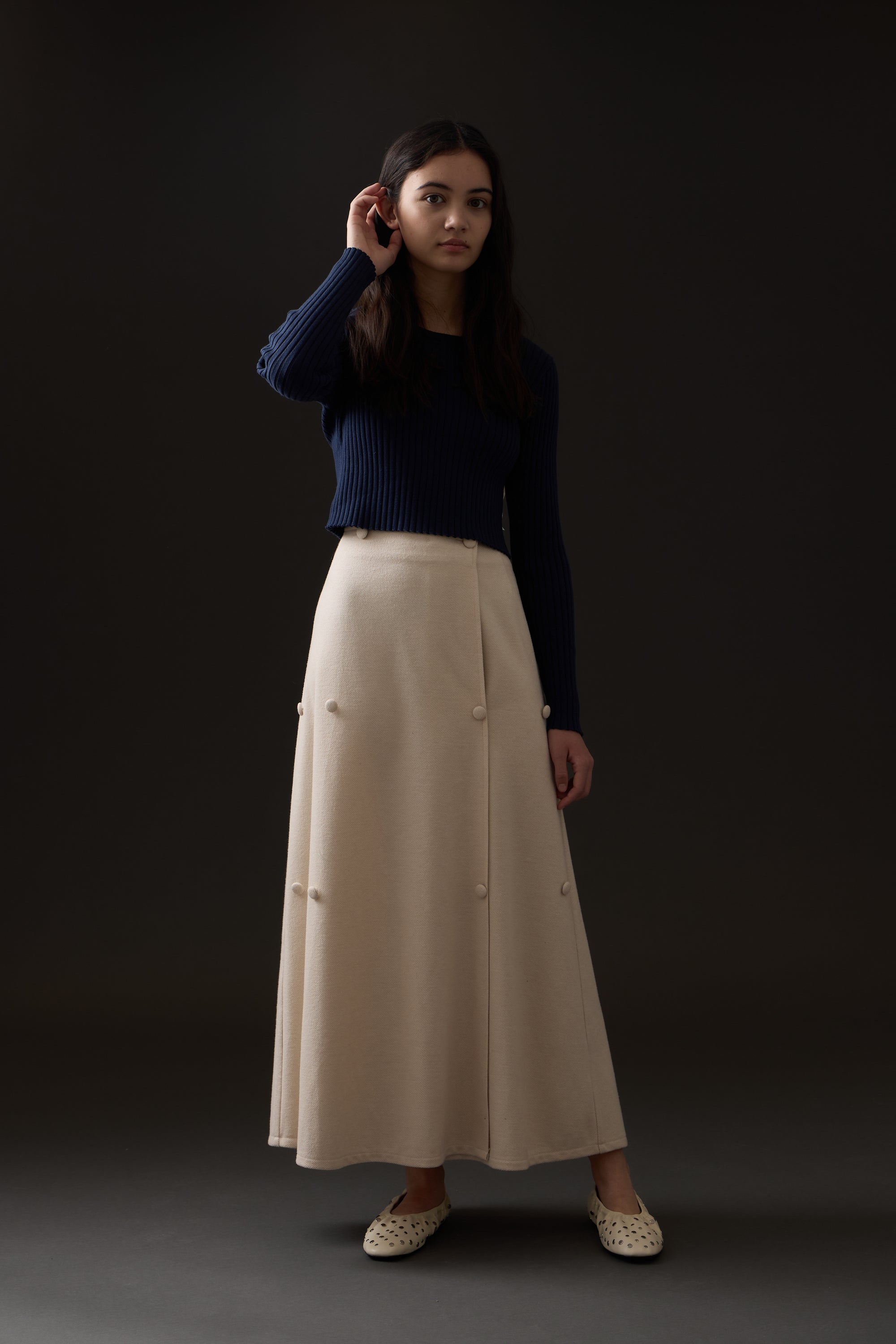 Becky Midi Skirt - Natural