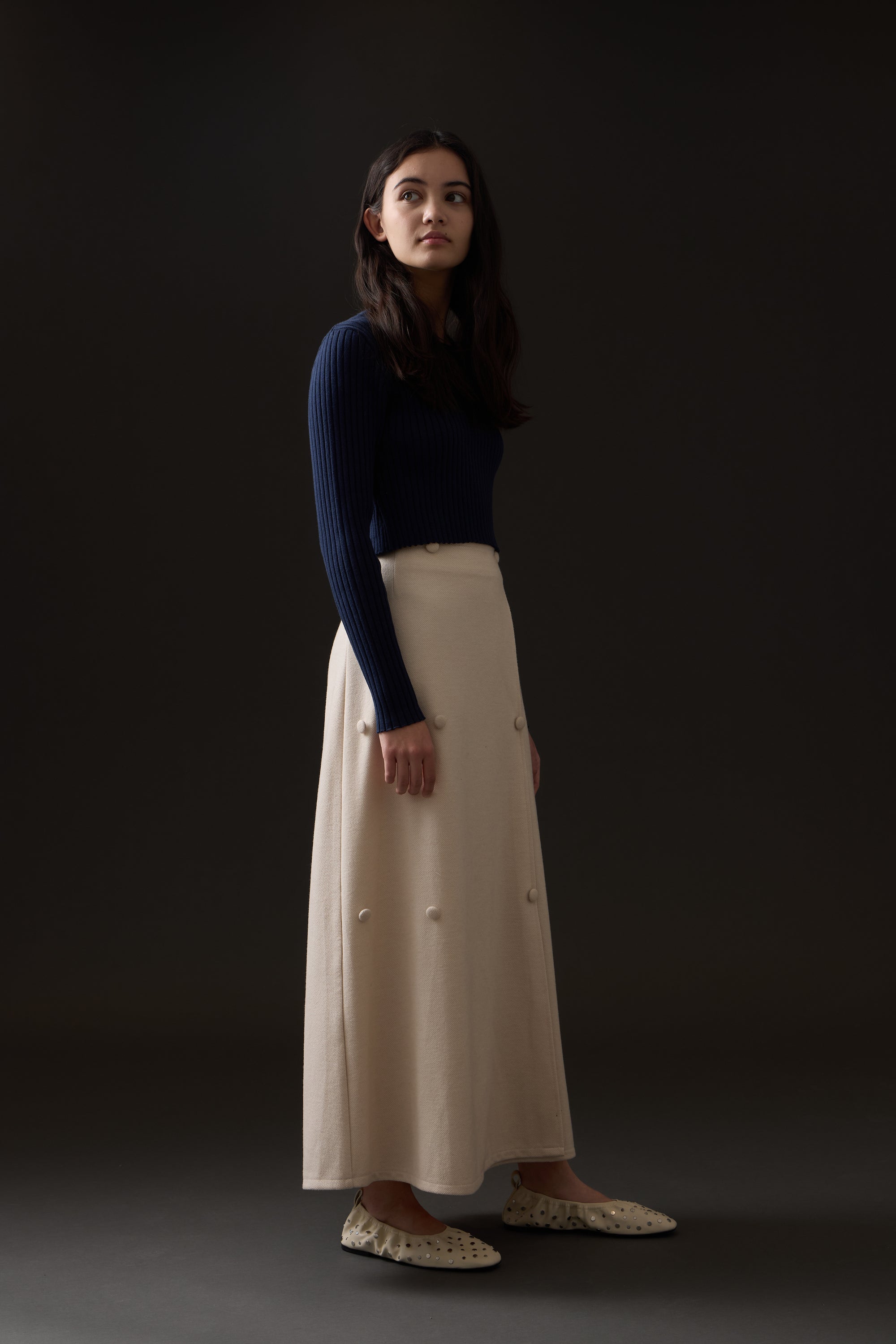 Becky Midi Skirt - Natural
