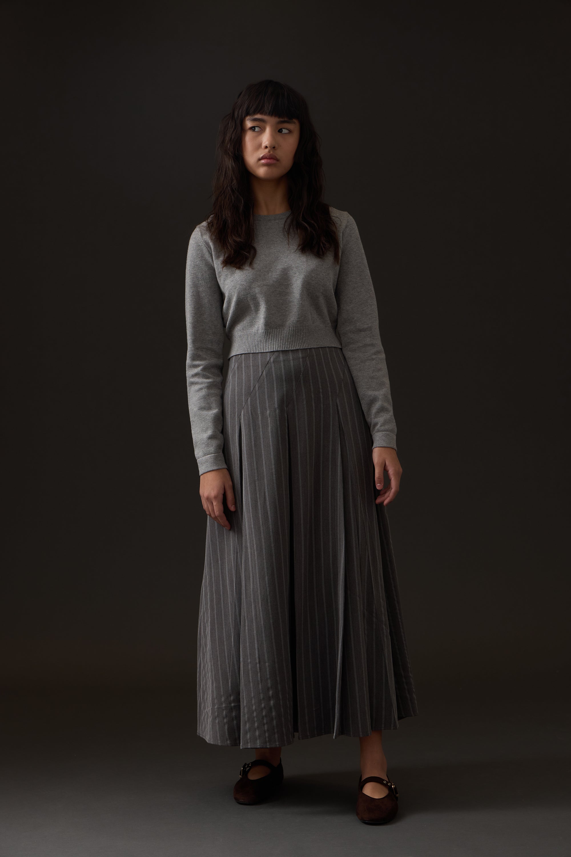 Vivian Midi Skirt - Grey