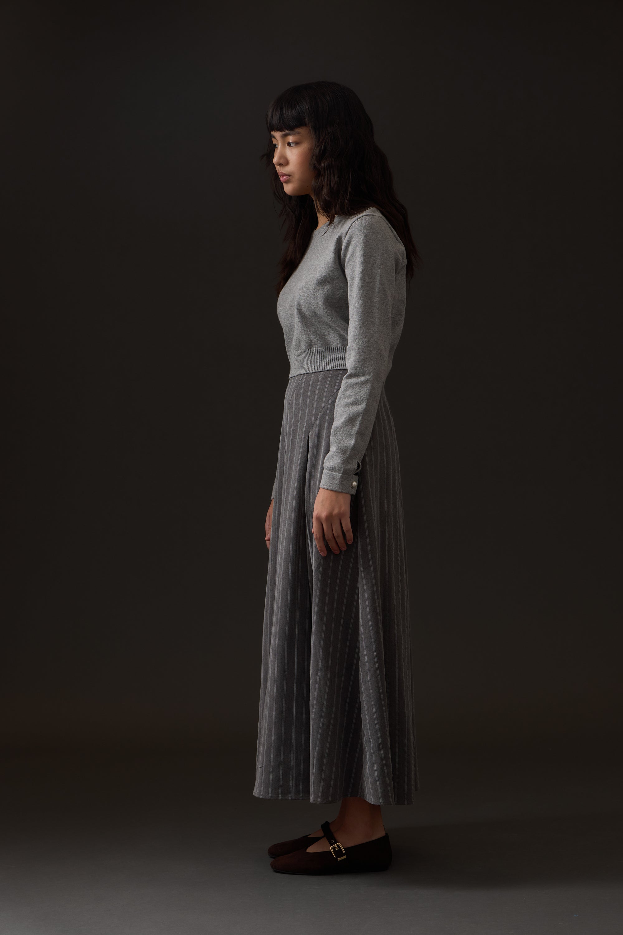 Vivian Midi Skirt - Grey