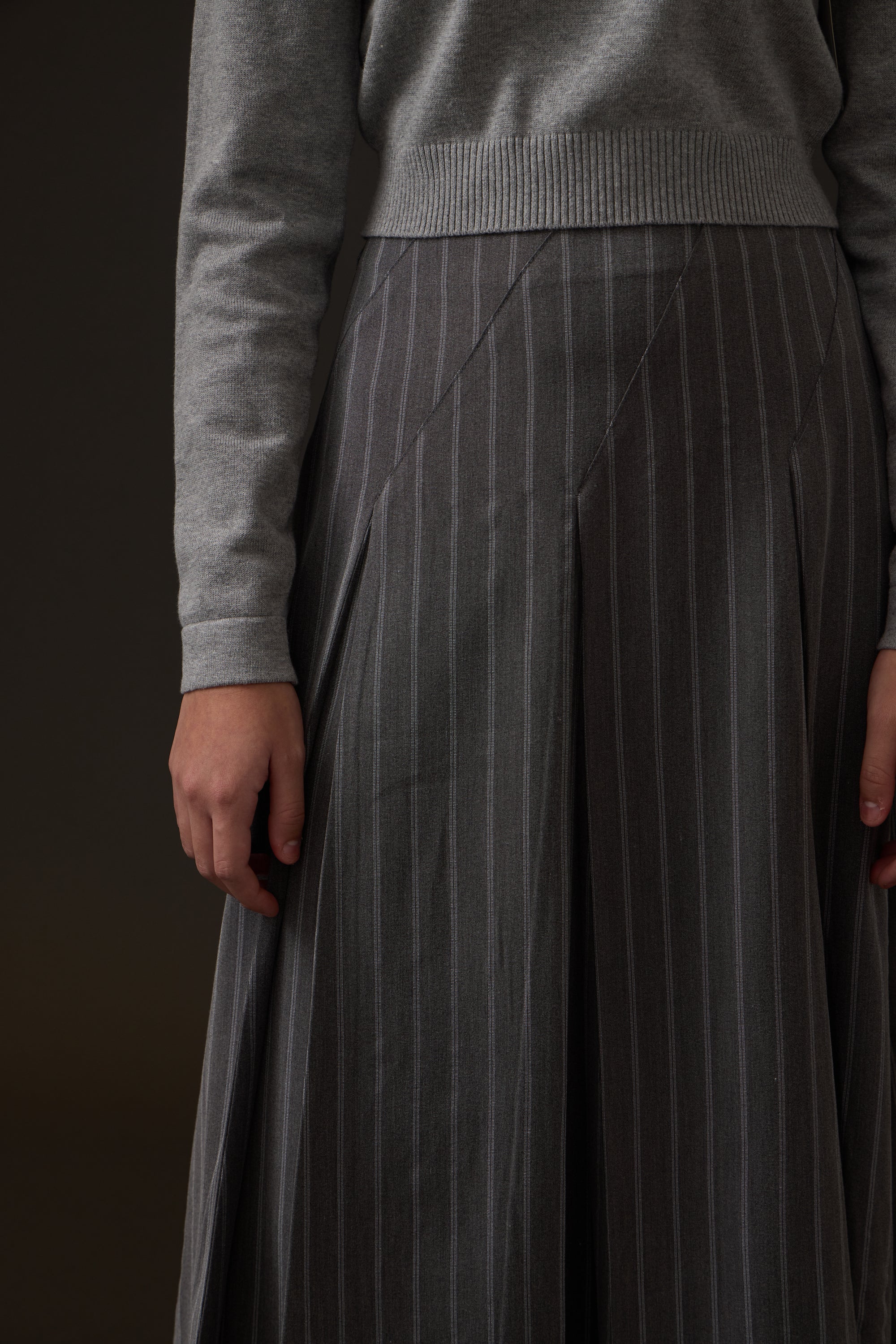 Vivian Midi Skirt - Grey