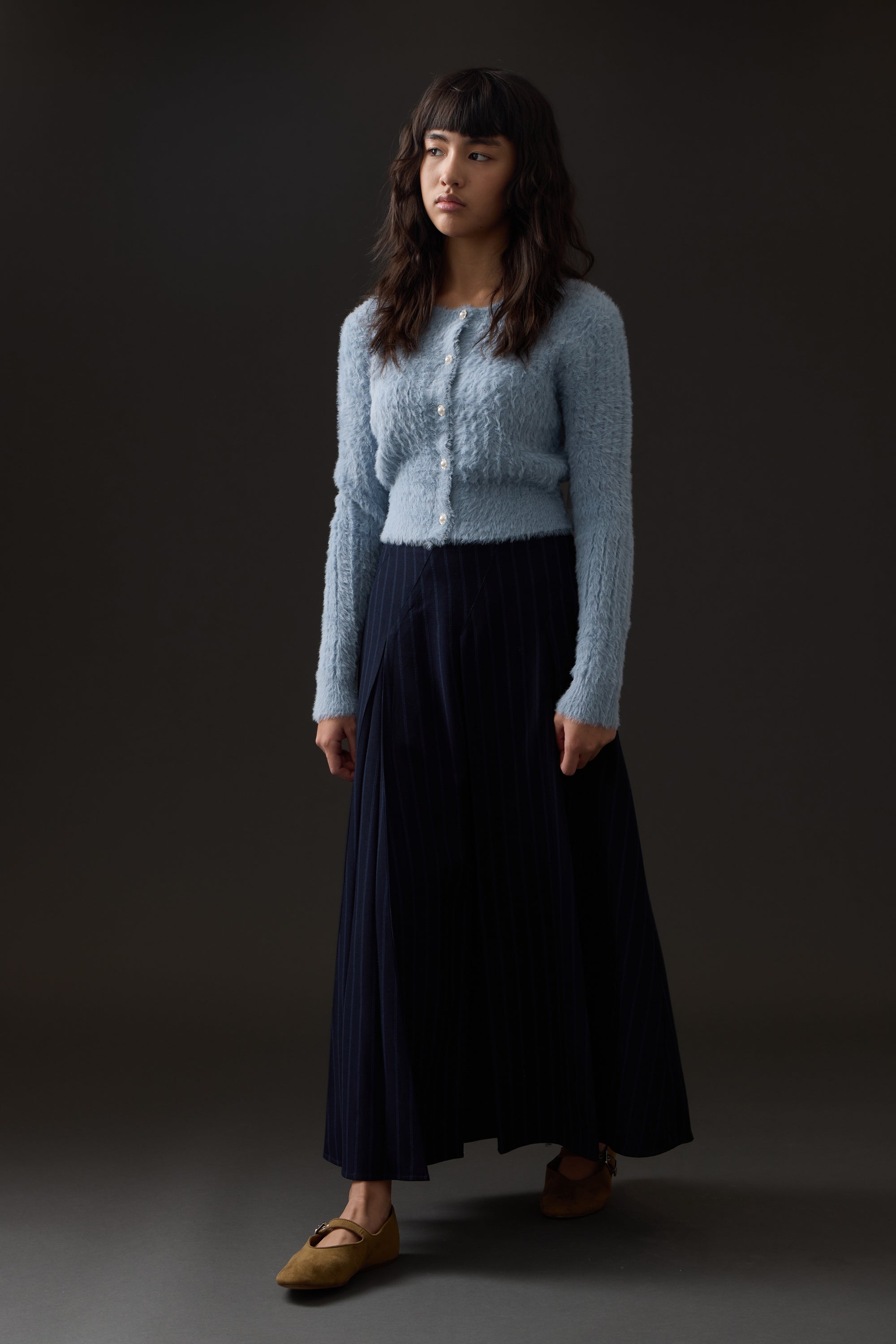 Vivian Midi Skirt - Navy