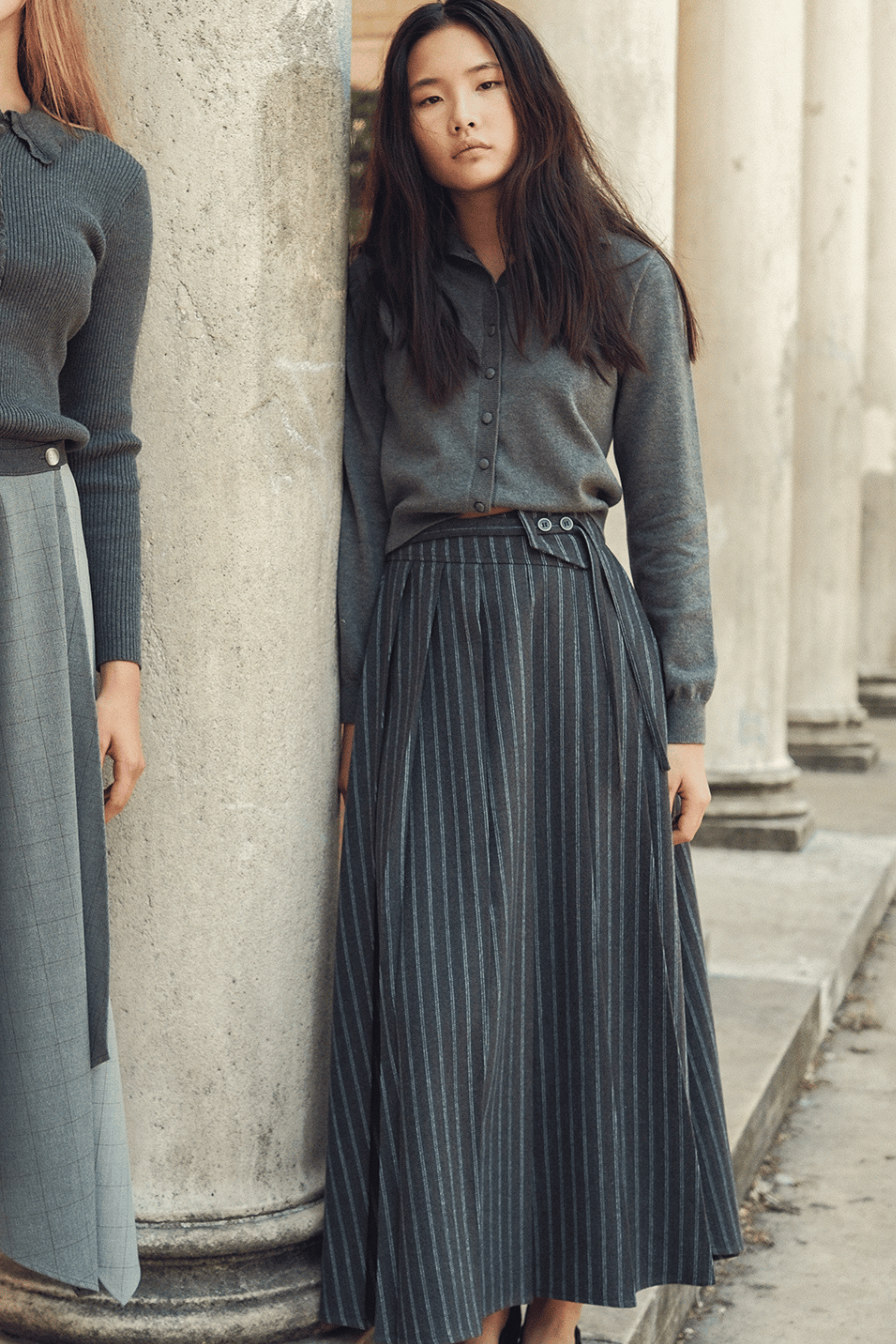 Lyla Midi Skirt - Grey
